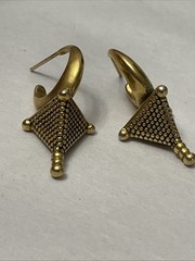Metropolitan Museum Of Art MMA Gold Tone Tribal Earrings 14k Gold Posts