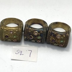 Vintage 18K HGE Plated Multi Color Crystals Unique Bold Look Ring varied sizes