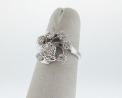 Vintage Estate 0.80ct Genuine Diamonds Solid 14k White Gold Ring FREE Sizing