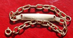 18k 750 yellow gold bracelet Italian 6.25″ Id link chain handmade 4.88gr N2525F