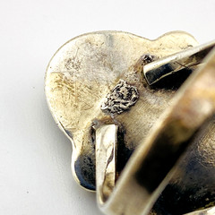 North South CSC Mexico Sterling Silver Turquoise Ring Vintage Old Pawn Size 7.75