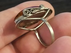 Vintage Soviet women’s ring with a non-precious metal stone women’s jewelry USSR