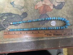 Jay King DTR Turquoise Graduated Heishi Bead Adjustable Necklace 925 72 Silver