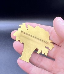 Vintage Concord Museum Wall Paper By Moses Grant Boston Brooch, Gold Tone