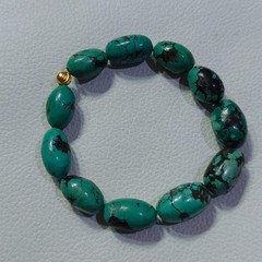 Turquoise Bracelet Natural Turquoise Stretchable Handmade Gemstone Bracelet