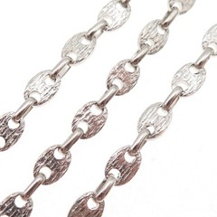 925 Sterling Silver Vintage Italy Textured Anchor Mariner Chain Necklace 24″