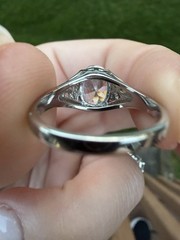 Oval 10mm Cubic Zirconia Solitaire Ring Silver Tone with Earrings