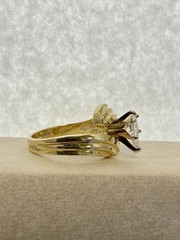 Rare Cross Cut Diamond Ring 1.00ct 14k Yellow Gold J SI2 6x5mm Size 7