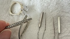 Vintage Sterling Silver Jewelry Brooch, Rings, Earrings Set