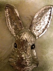 Bunny/Rabbit Head Brooch/Pin Brushed Silvertone Jewelry New!