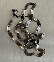 Vintage 925 Sterling Silver Mariner Chain 11” Bracelet Deep Oxidized 2.5mm ITALY