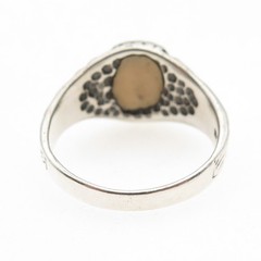 925 Sterling Silver Vintage Real Black & White Onyx Yin Yang Ring Size 11.75