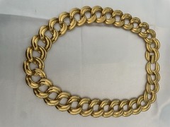 Vintage Gold Tone NAPIER Link Chain Necklace PAT. 4774743 Measures 18.5” CHUNKY