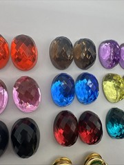Joan Rivers Interchangeable Earrings Gold Tone Cage Clip On Vtg 10 Colors