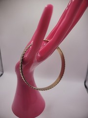 Vintage Sperry Bracelet Bangle Gold Tone Ornate Ribbed Jewelry Costume