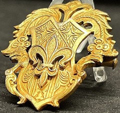 France 1920´ old beauty brooch fleur-de-lis shield, Art Nouveau design elegant