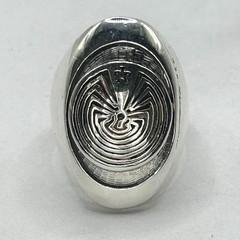 Vintage 925 Sterling Silver ‘Man in the Maze’ Heavy Signed Ring Size 11.75