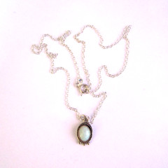 Vintage Fire Opal Pendant Neclace 925 Silver .75*18