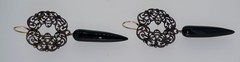 Antique Berlin Iron 14K & Onyx Earrings