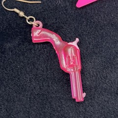 Vintage Y2K Era Earrings Star Zebra Neon Pink Dangle Style Scene Girl Style