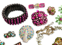 Vintage Pink Rhinestone Repair Costume Jewelry Lot Signed Coro Hollycraft Lisner