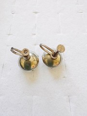 Vintage Sterling Silver 925 Screw Back Earrings Faceted Crystal Rhinestone