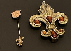 16-Vintage Brooch Pins Academic Marksman Crests Ski Award G&R Ski Tie Tac Eagle