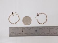 Vintage 950 Sterling Silver Wobble Hoop Earring 3.3g 7/8 Inch