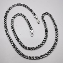 Vintage 925 Sterling Silver Chain Necklace Bracelet Signed 28.28g 23.4in 0.24in