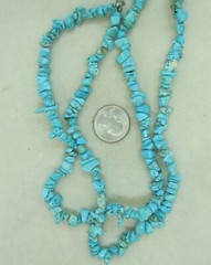 VINTAGE SOUTHWEST N A 2 STRAND TURQUOISE NUGGET NECKLACE–PRICE REDUCED—