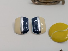 Lot of Older Cosmetic Jewelry – Bracelets Cufflinks Clip On & Pierce Earrings