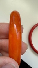 Vintage Bakelite Bangle Bracelet Set, Red and Orange