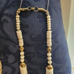 lot of carved bovine bone jewelry vtg or antique Necklace Earrings India organic