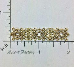 25933 Brass Oxidized Victorian Filigree Bar Jewelry Finding