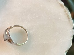 vintage Art Deco ring sterling Silver 925 Uncas rectangular agate stone size 8.5