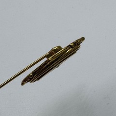 Vintage Victoria Revival Gold Tone Oval Stick Pin Starburst Crystal Accent