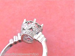 ART DECO STYLE .34 ctw DIAMOND PLATINUM ENGAGEMENT RING MOUNTING set your 1 ct!