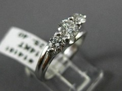 ESTATE .91CT DIAMOND 14KT WHITE GOLD 3D PAST PRESENT FUTURE TENSION RING #14161