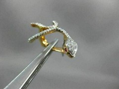 ESTATE .42T DIAMOND & AAA RUBY 18KT ROSE GOLD 3D SNAKE FUN HANGING EARRINGS