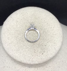 Vintage Sterling Silver 925 Clear Cut Glass Solitaire Stone Ring Sz 6.5 LL595