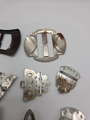 Vintage Art Deco Belt Buckles Dress Clasps Lot Metal Rhinestone Craft Repair