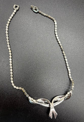 Vintage Marcel Boucher Clear Baguette Ribbon Choker Necklace