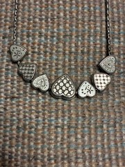 Vintage Neckless 16″ With Silver Hearts