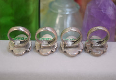 4 Vintage Sterling Turquoise Old Pawn Matching Rings x 4 Lot