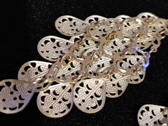 Vintage – Pierced Earrings – Silver Tone – Dangle Drop – 3.5 in Total Length