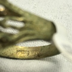 Vintage ESPO 14K GE Gold Plated Mother of Pearl & Crystal Ring varied sizes