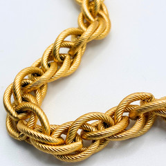 Vintage Napier Gold Tone Textured Rope Link Chain Necklace 18″ Signed