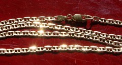 14k yellow gold necklace 19.5″ anchor / mariner link chain vintage 7.67gr N3502