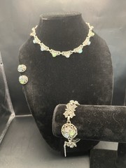 Vintage 3 Piece Barclay Jewelry Set Necklace, Bracelet, Earrings Rhinestones