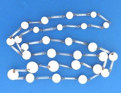 Vintage Milk Glass Crystal Graduated Bead Necklace Strand 36 in